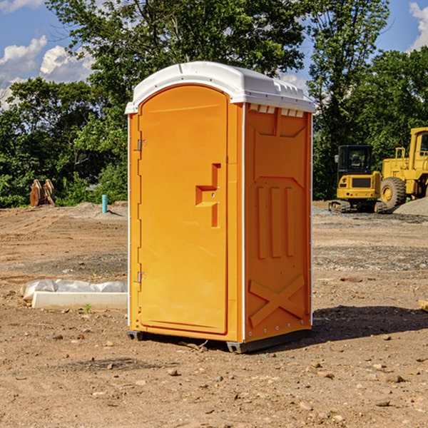 how often are the portable restrooms cleaned and serviced during a rental period in Lowhill